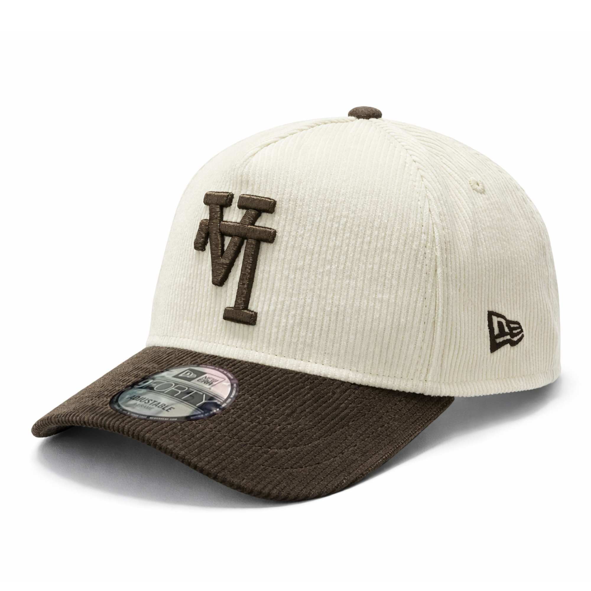 new-era-dodgers-upside-down-corduroy-chrome-walnut-9forty-a-frame-snapback-front