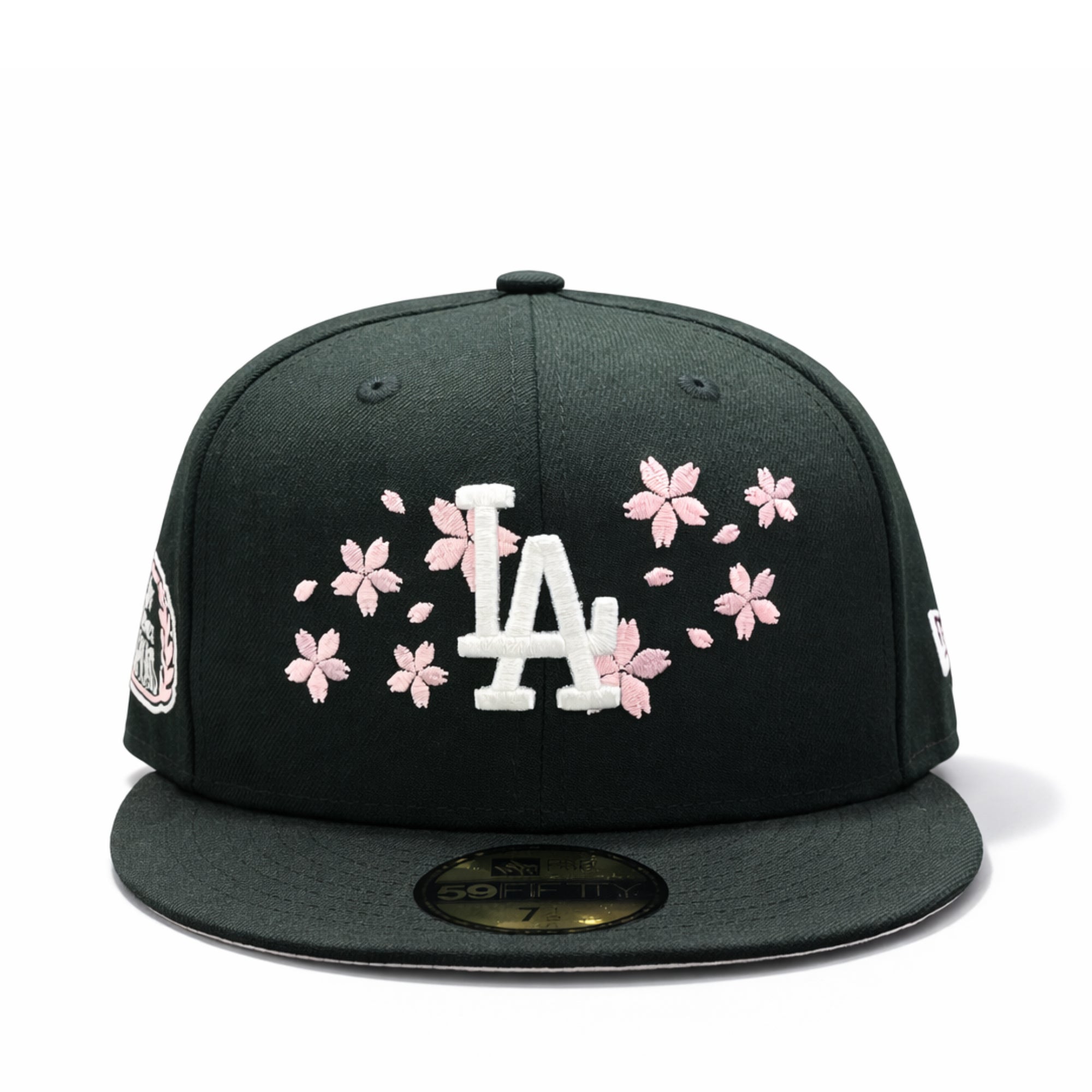 new-era-los-angeles-dodgers-cherry-blossom-2025-world-series-black-59fifty-fitted-hat-front
